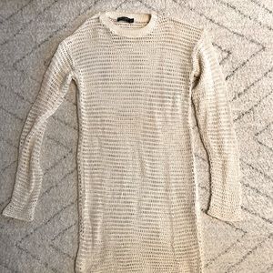 Beige Knit Dress/ Beach Cover Up